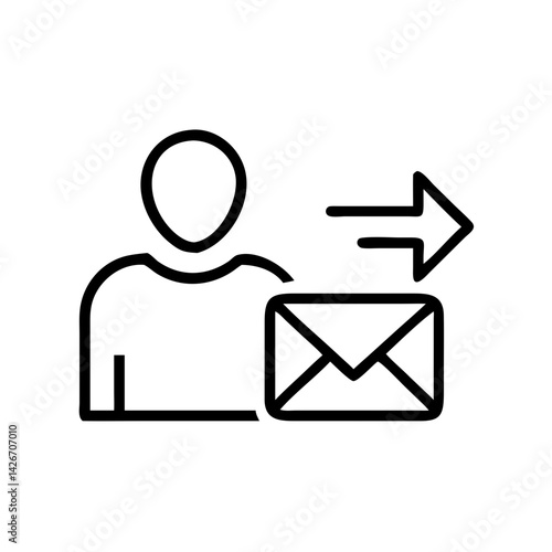 Employee Sending Email from Workplace Icon Design