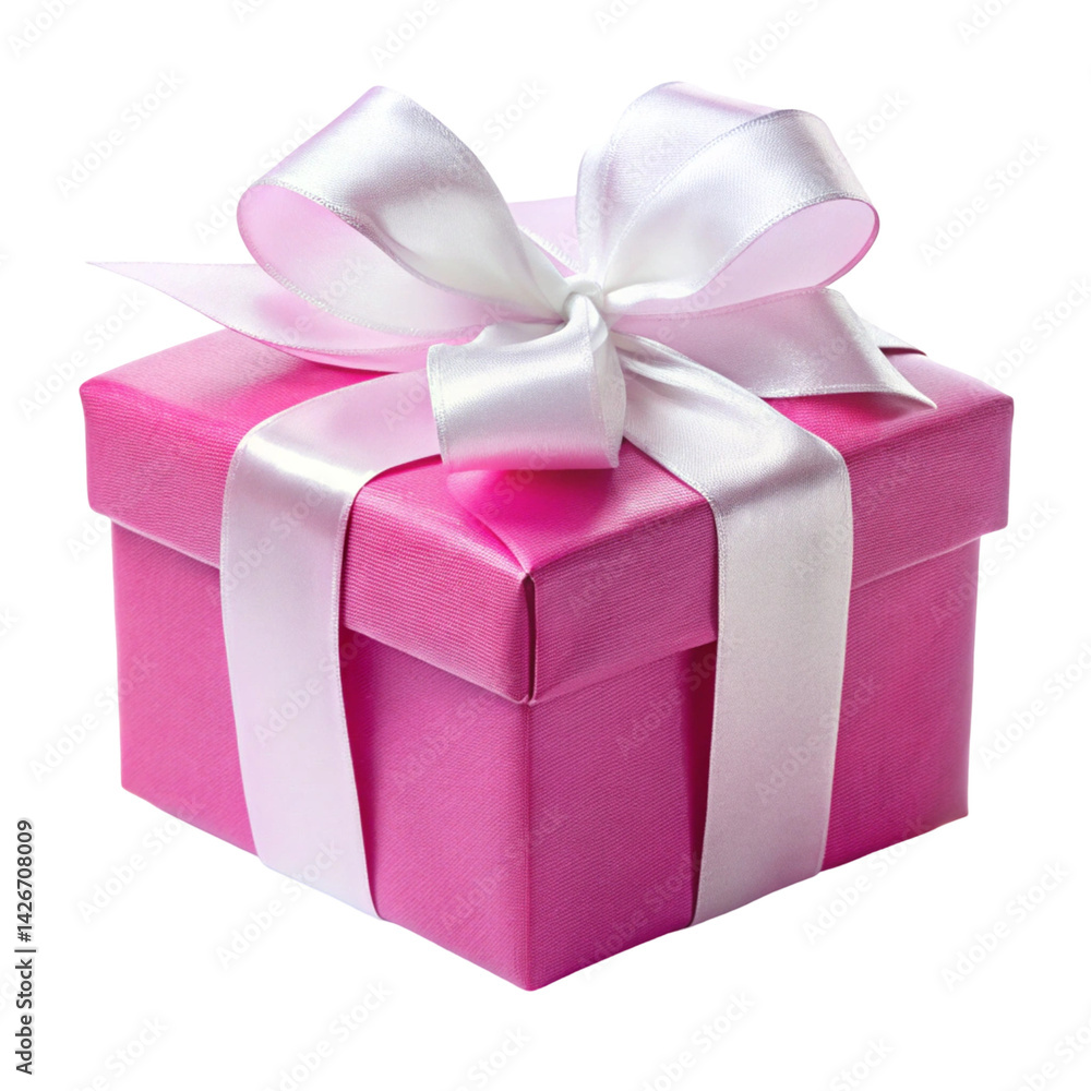 Obraz premium pink gift box with bow