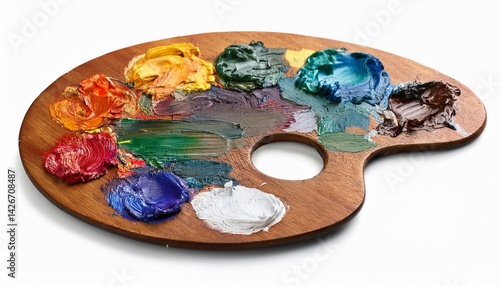 palette with brushes