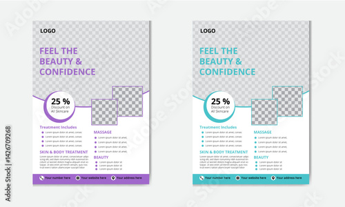 Beauty and spa salon flyer  design, Luxury clean men women editable elegant creative modern beauty care spa hair salon treatment service health body massage marketing promotion ads poster leaflet.
