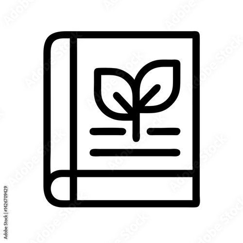 Farming Journal with Leaf Symbol Icon Design