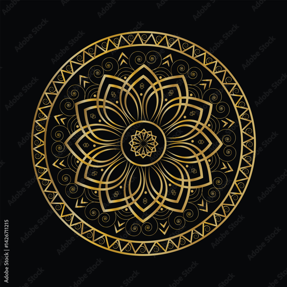 Golden Floral Mandala Background for Luxe Branding Golden Floral Mandala Background for Luxe Branding