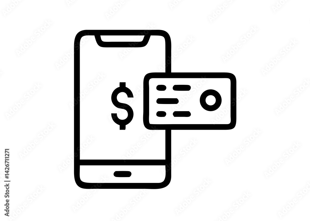 Mobile Payment Icon Simple Vector Illustration Mobile Payment Icon Simple Vector Illustration