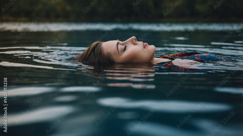 Fototapeta premium young woman in the pool