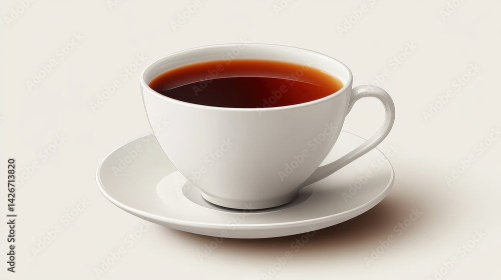 A white ceramic teacup with saucer isolated on a pure white background, realistic lighting and shadow, ideal for cut-out and compositing A white ceramic teacup with saucer isolated on a pure white background, realistic lighting and shadow, ideal for cut-out and compositing