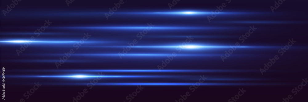 Abstract light effect.Neon light.Blue lens flare.Horizontal rays.Light effect.Vector. Abstract light effect.Neon light.Blue lens flare.Horizontal rays.Light effect.Vector.
