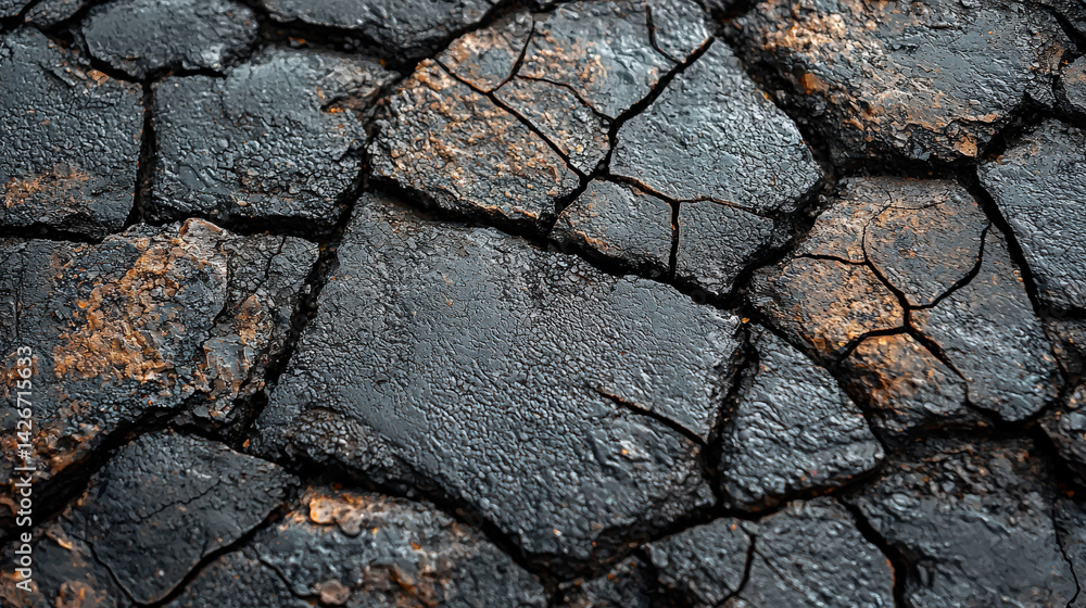 Fototapeta premium Drought impacting soil quality agricultural fields close-up photography dry environment macro view environmental issues