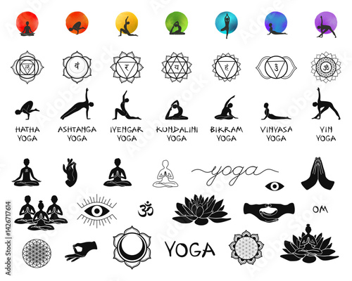Yoga Signs Artistic Vector Collection