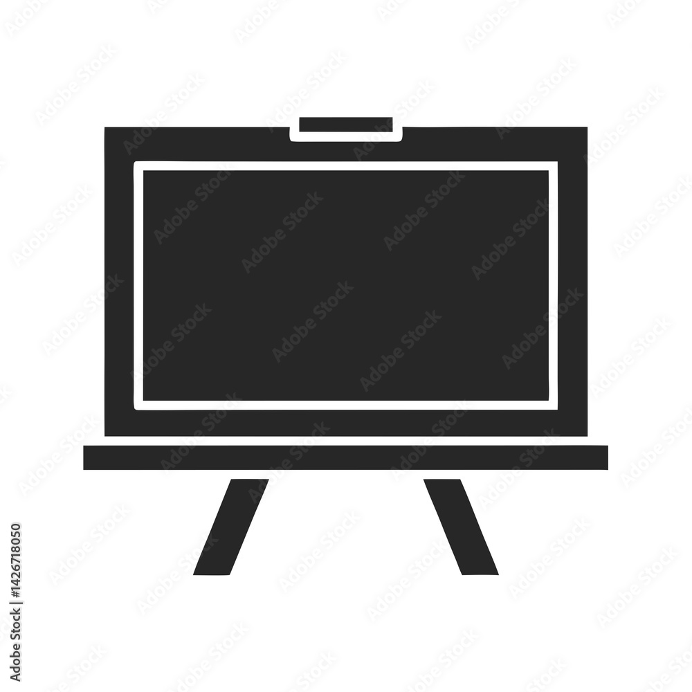 Chalkboard icon silhouette vector illustration Chalkboard icon silhouette vector illustration