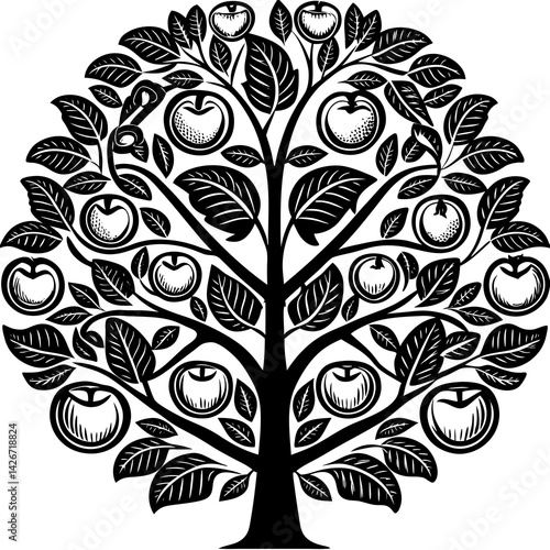 Creative details Apple Tree icon vector illustration 

