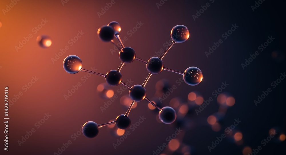 Obraz premium Molecular Structure with Abstract Background