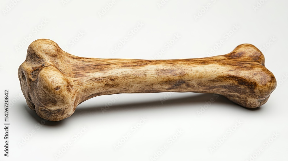 A dog bone toy isolated on a pure white background, realistic lighting and shadow, ideal for cut-out and compositing A dog bone toy isolated on a pure white background, realistic lighting and shadow, ideal for cut-out and compositing