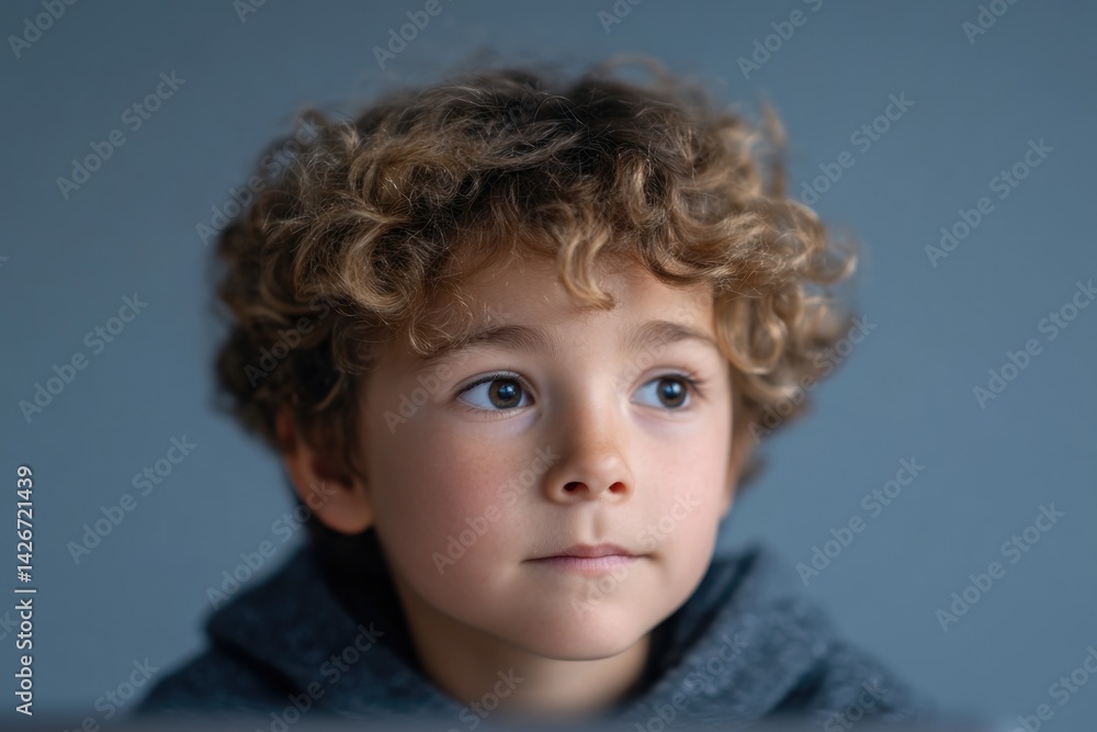 young child sits at table focused intently on laptop representing concept of online learning young child sits at table focused intently on laptop representing concept of online learning