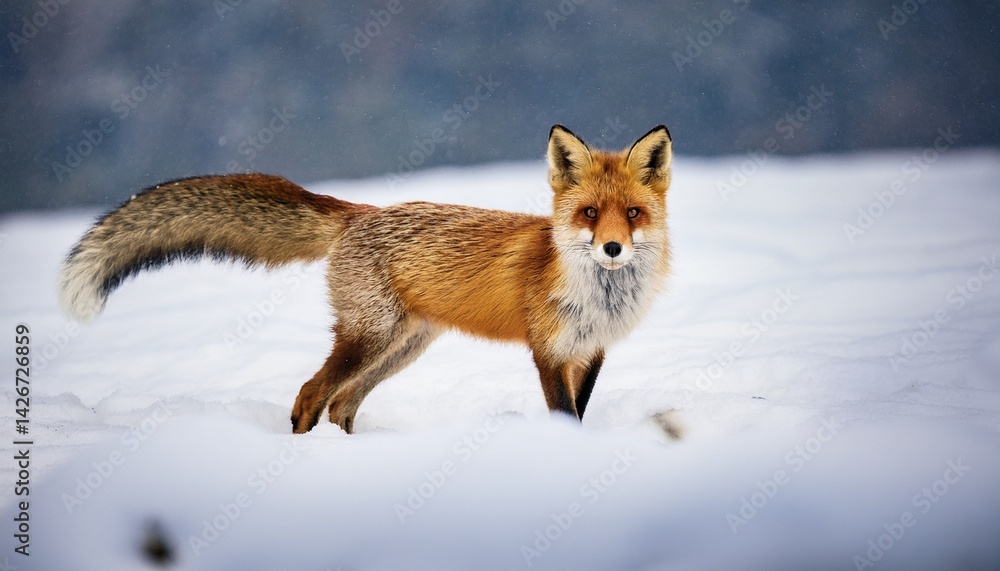 Fototapeta premium red fox in snow