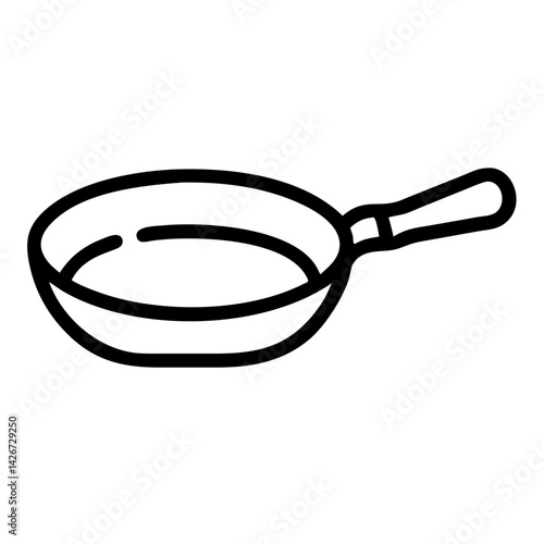 Frying Pan with Side Handle Icon Design
