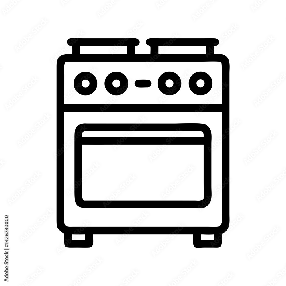 Gas Range Stove with Burners Icon Design Gas Range Stove with Burners Icon Design
