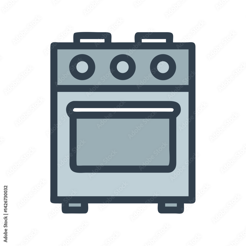 Gas Range Stove with Burners Icon Design Gas Range Stove with Burners Icon Design