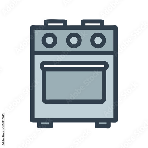 Gas Range Stove with Burners Icon Design