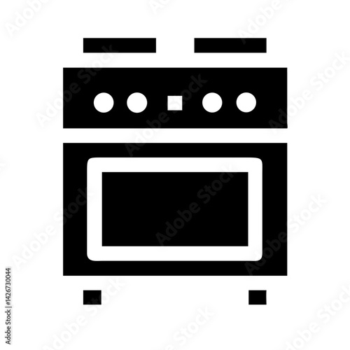 Gas Range Stove with Burners Icon Design