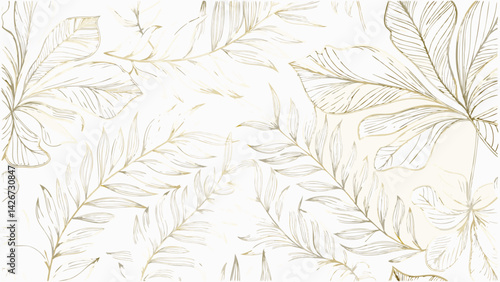 vector art deco gold leaves pattern  line luxury e (1).eps