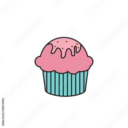 delicious cupcake icon vector illustration template design