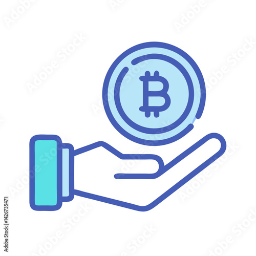 Hand Holding Cryptocurrency Coin Icon Design