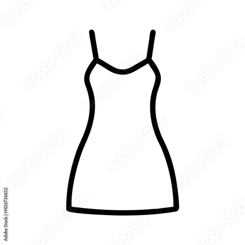 slip dress clothing dresses line drawn outline vector art - illustration of slip dress fashion clothes isolated transparent background