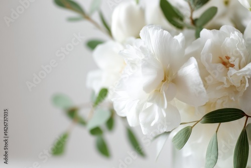 close-up of elegant flower arrangement in minimalist setting