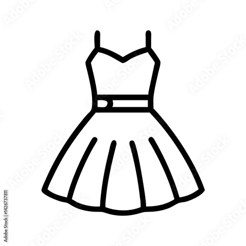tulle dress clothing dresses line drawn outline vector art - illustration of tulle dress fashion clothes isolated transparent background