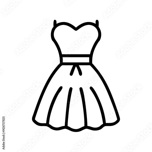 tulle dress clothing dresses line drawn outline vector art - illustration of tulle dress fashion clothes isolated transparent background