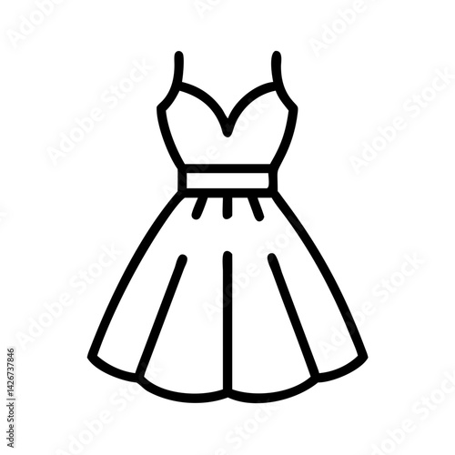tulle dress clothing dresses line drawn outline vector art - illustration of tulle dress fashion clothes isolated transparent background
