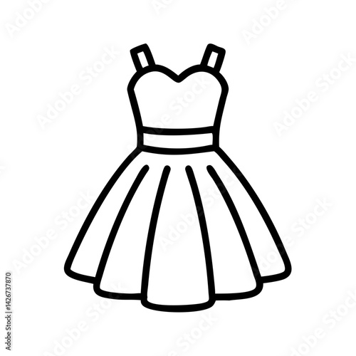 tulle dress clothing dresses line drawn outline vector art - illustration of tulle dress fashion clothes isolated transparent background