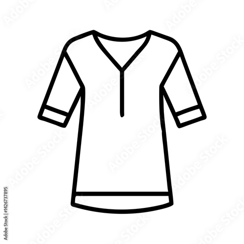 tunic clothing dresses line drawn outline vector art - illustration of tunic fashion clothes isolated transparent background