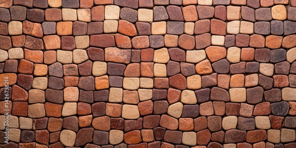 Naklejka premium Multicolored Stone Mosaic Wall Texture Background