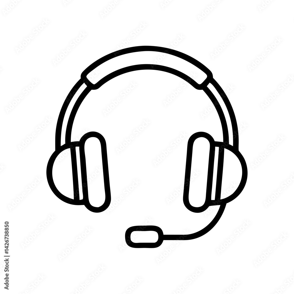 Headphones for Online Learning Icon Design Headphones for Online Learning Icon Design