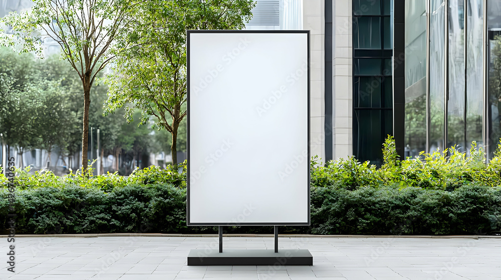 Blank Vertical Billboard In Urban Setting Blank Vertical Billboard In Urban Setting