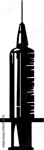 Vector illustration of black and white medical equipment icons. Includes tools like stethoscopes, syringes, and scissors alongside heart rate symbols. Great for health-care designs and medical-themed 