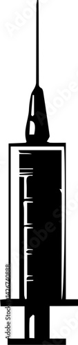 Vector illustration of black and white medical equipment icons. Includes tools like stethoscopes, syringes, and scissors alongside heart rate symbols. Great for health-care designs and medical-themed 