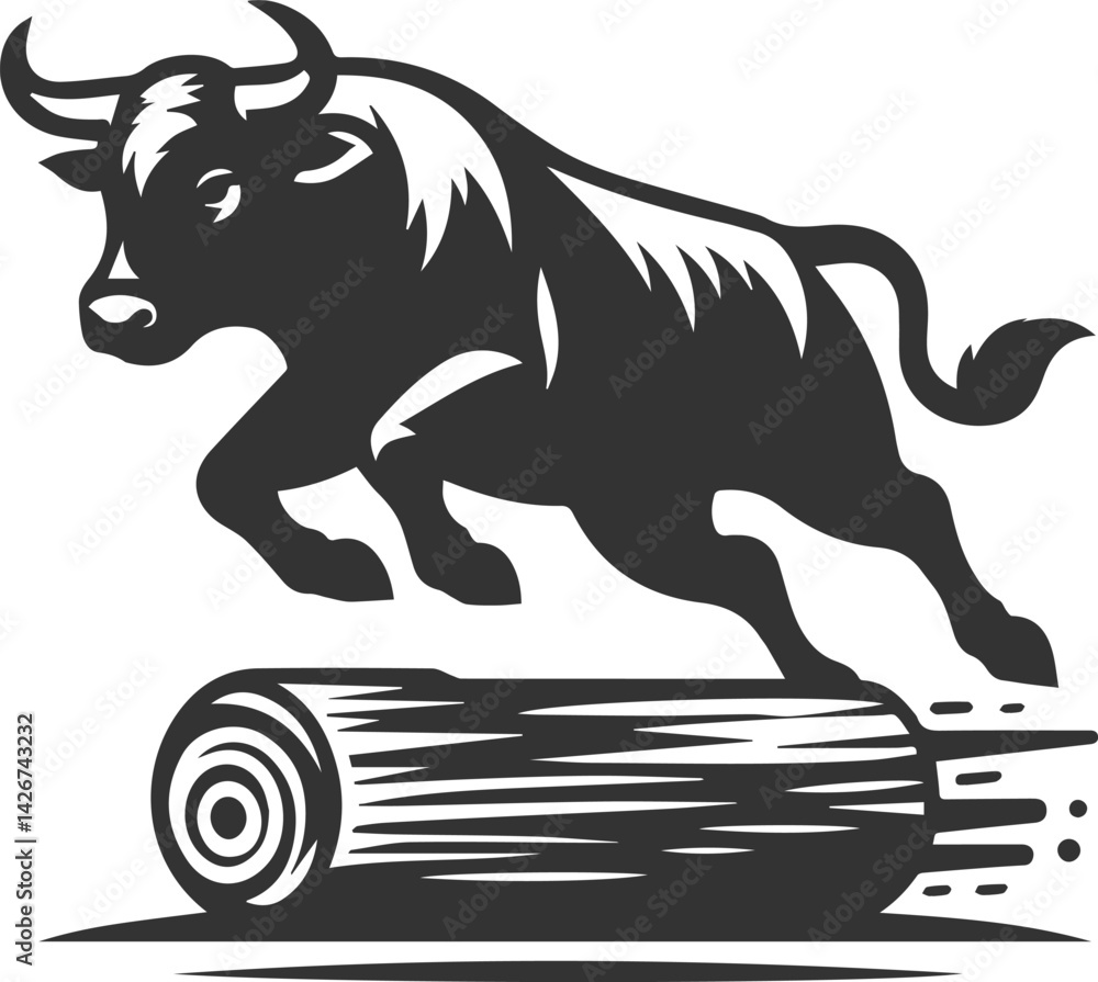 Obraz premium Angus cattle silhouette