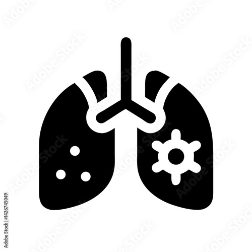 Infected Lungs with Virus Symbol Icon Design