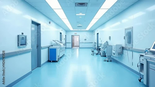 Clean Modern Hospital Corridor Interior Design Healthcare Facility