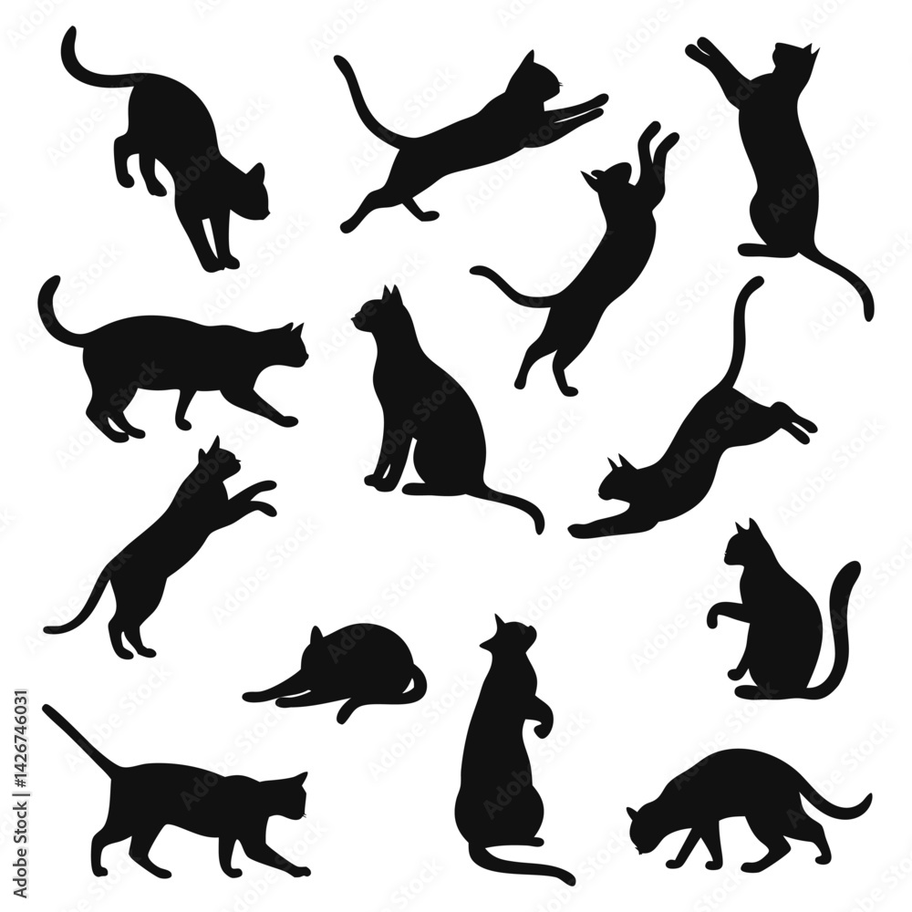 silhouettes of cats silhouettes of cats
