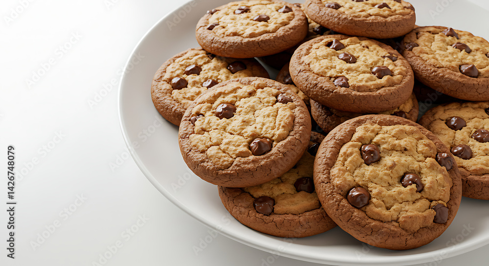 chocolate chip cookies on a plate chocolate chip cookies on a plate