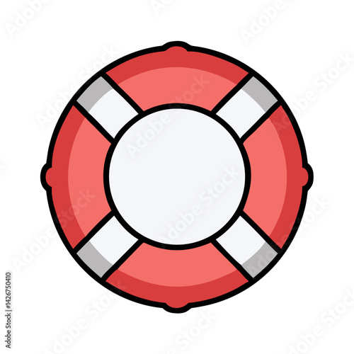 Lifebuoy Floating Safety Ring Icon Design