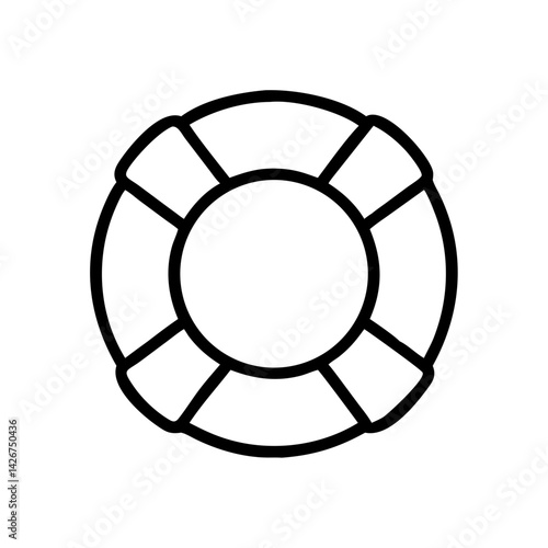 Lifebuoy Floating Safety Ring Icon Design