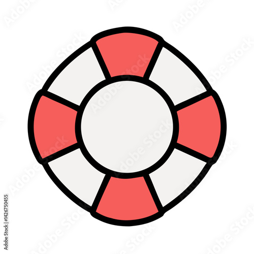 Lifebuoy Floating Safety Ring Icon Design