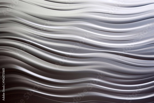 White abstract background with wavy lines. 3d render illustration. Generative AI