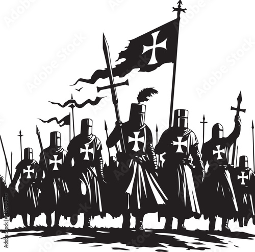 Historical crusade vector