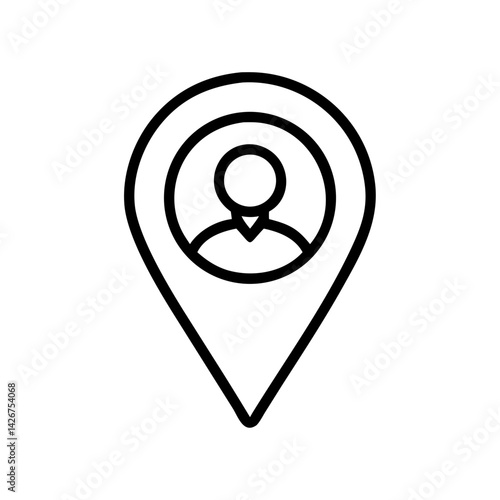 Location Pin with User Profile Icon Design