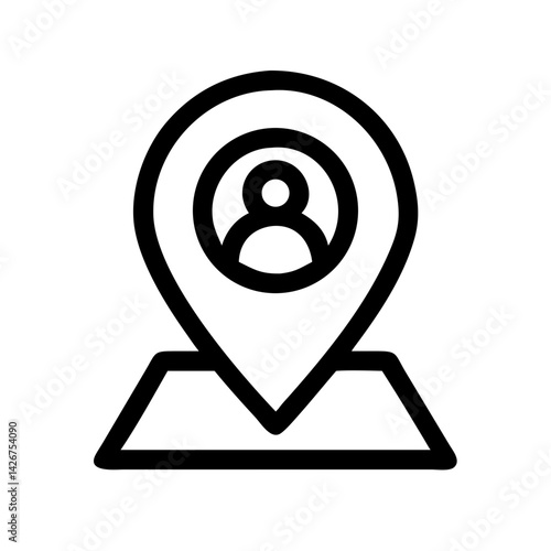 Location Pin with User Profile Icon Design
